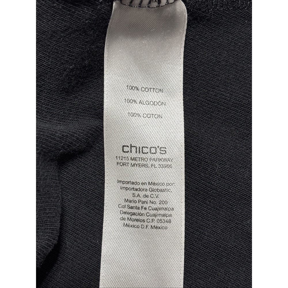 Chicos T Shirt Top‎ Womens XL 3 Black Short Sleeve V Neck Ultimate Tee - Picture 4 of 6